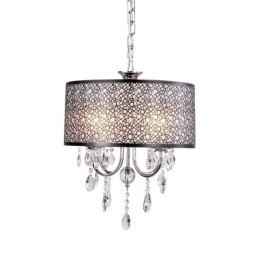 Candelabru tradițional din metal cromat din cristal