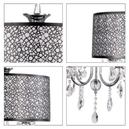 Candelabru tradițional din metal cromat din cristal