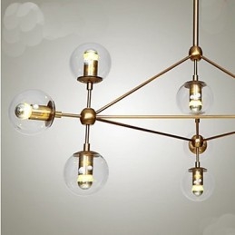 Candelabru Golden Beans 10 Lumini cu Abajur din Sticlă