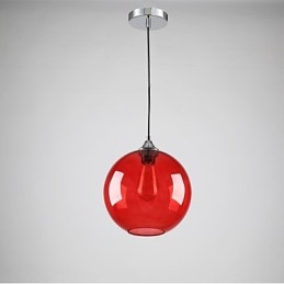 Lampă suspendată modernă din sticlă cu design rotund cu bule roșii