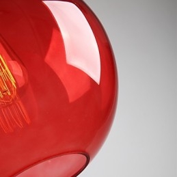Lampă suspendată modernă din sticlă cu design rotund cu bule roșii