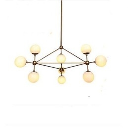 Candelabru Golden Beans 10 Lumini cu Abajur din Sticlă