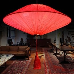 Frunze de Lotus Artă Modernă din Pânză Marină Droplight Of Red Lanterns Lamp Light