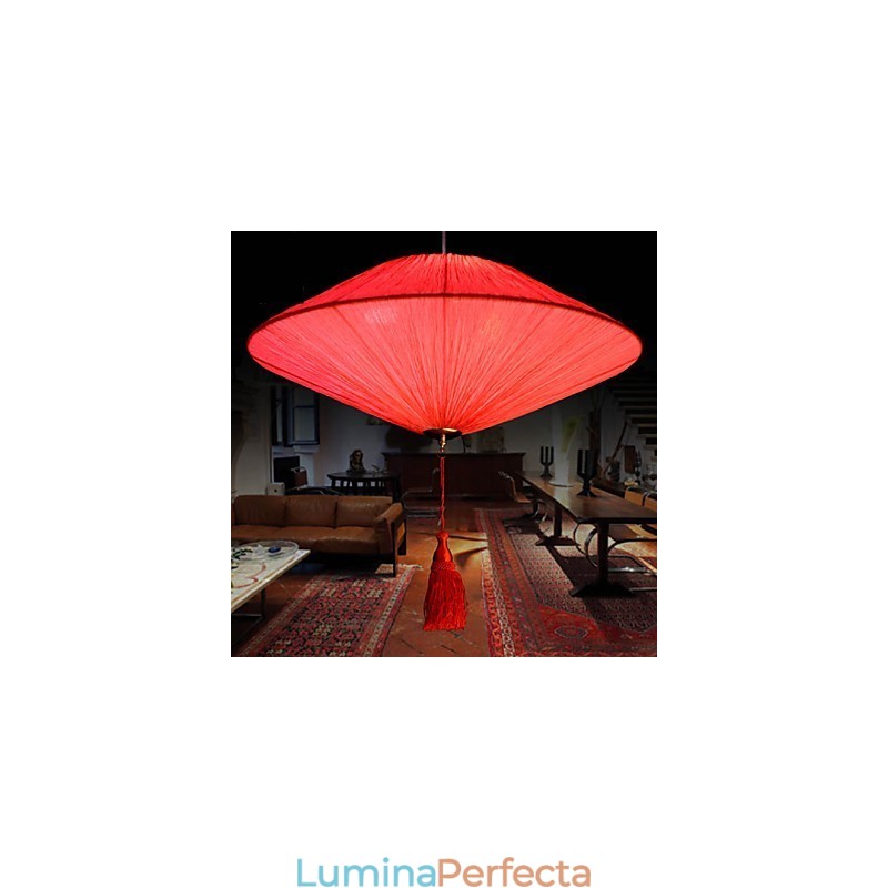 Frunze de Lotus Artă Modernă din Pânză Marină Droplight Of Red Lanterns Lamp Light