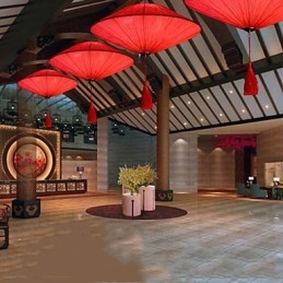 Frunze de Lotus Artă Modernă din Pânză Marină Droplight Of Red Lanterns Lamp Light
