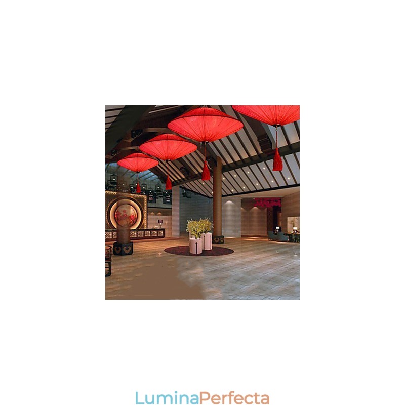 Frunze de Lotus Artă Modernă din Pânză Marină Droplight Of Red Lanterns Lamp Light