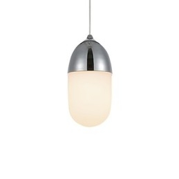 Lampă suspendată Mini Acorn, 1 lumină Modern Simplicity, crom auriu, finisaj din lemn, oțel carbon și sticlă