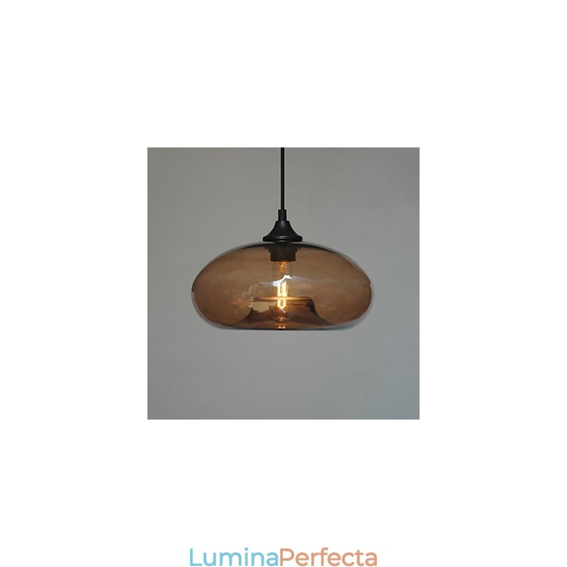 Pandantiv cu 1 lumină, caracteristică modernă, cu abajur transparent
