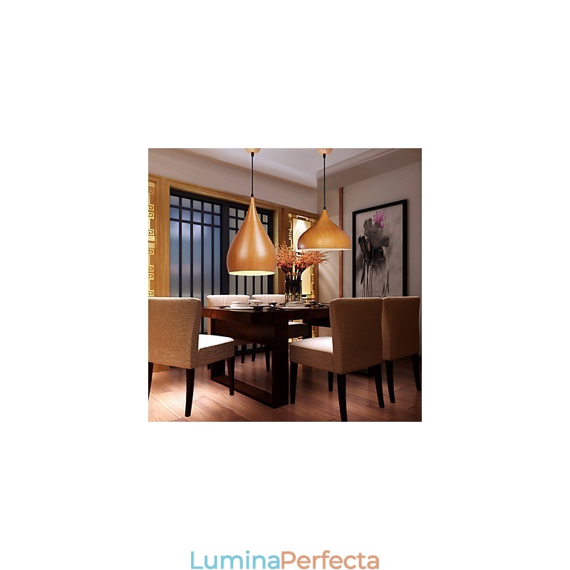 Lampă de suspendare retro Lămpi de pandantiv Cafe din metal din lemn