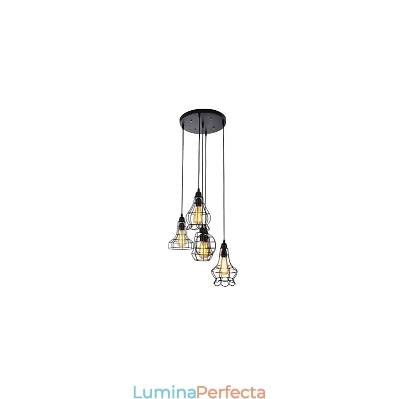 Candelabru din metal cu pictură în stil country