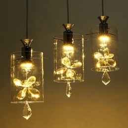 Lampă suspendată din sticlă modernă contemporană din cristal