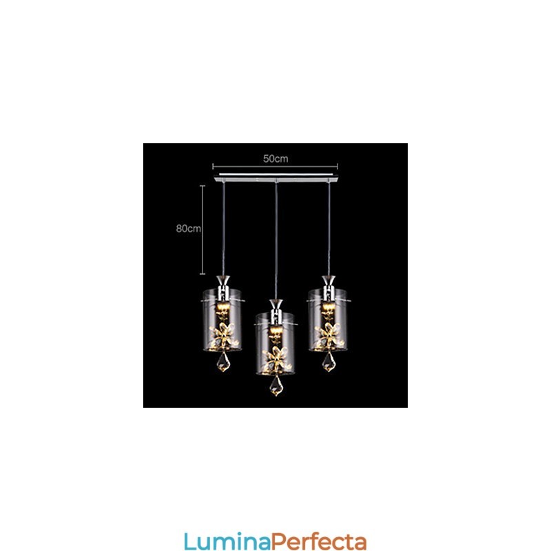 Lampă suspendată din sticlă modernă contemporană din cristal