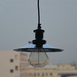 Lampă suspendată Country din metal cromat
