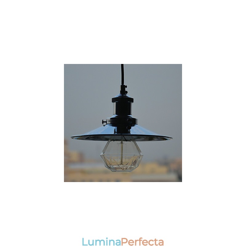 Lampă suspendată Country din metal cromat