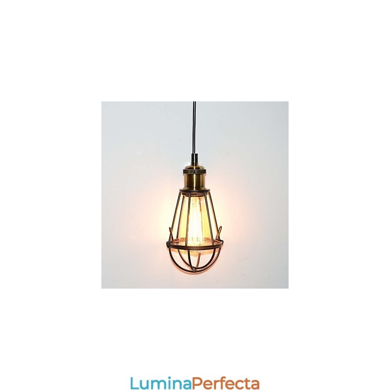 Lampă LOFT Lampă de epocă suspendată Edison Lumină Negru Fier Metal Cușcă Abajur Stil Depozit Corp de iluminat