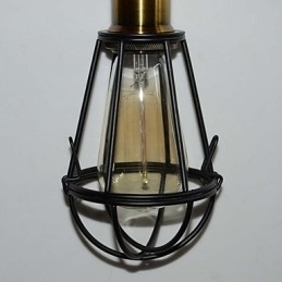 Lampă LOFT Lampă de epocă suspendată Edison Lumină Negru Fier Metal Cușcă Abajur Stil Depozit Corp de iluminat