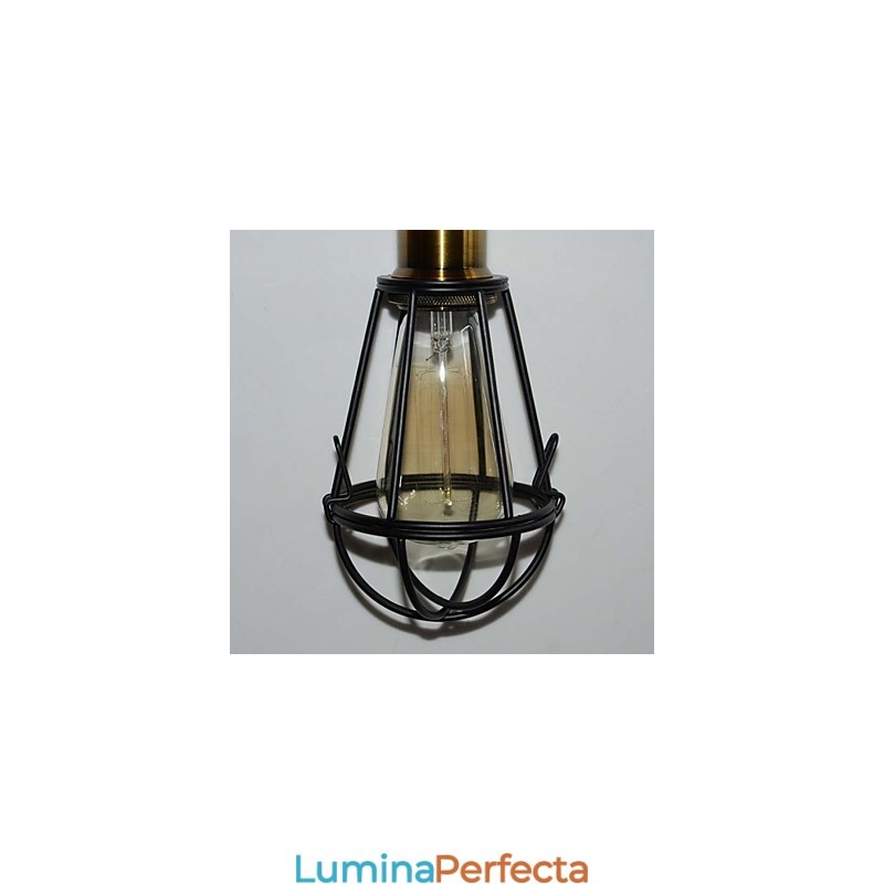 Lampă LOFT Lampă de epocă suspendată Edison Lumină Negru Fier Metal Cușcă Abajur Stil Depozit Corp de iluminat