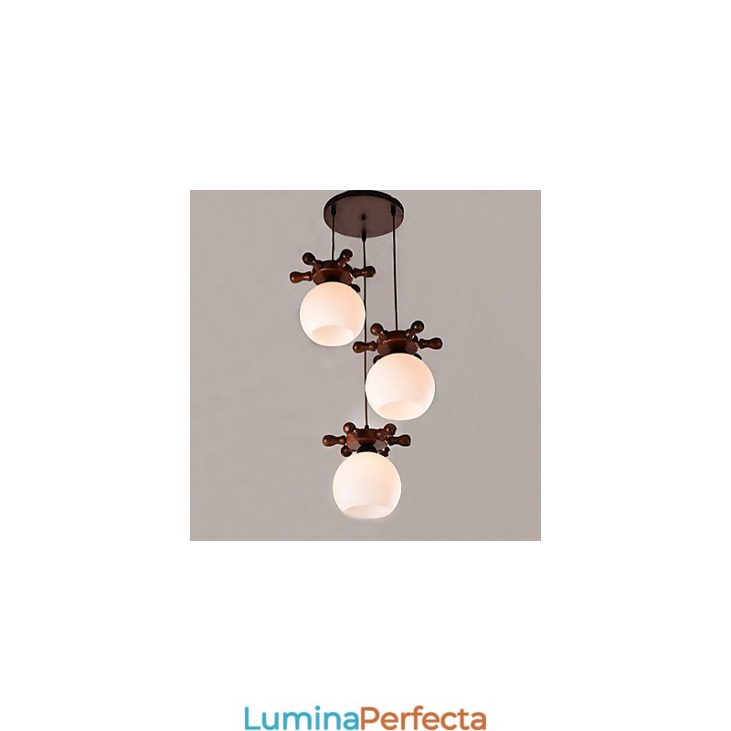 Cârmă europeană a navei mediteraneene Pandantiv pentru mese din sticlă Lămpi simple moderne din lemn masiv