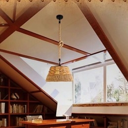 Loft Industrial Wind Creative Nordic Cânepă Funie Mese Candelabru Lampă
