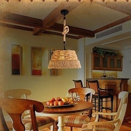 Loft Industrial Wind Creative Nordic Cânepă Funie Mese Candelabru Lampă