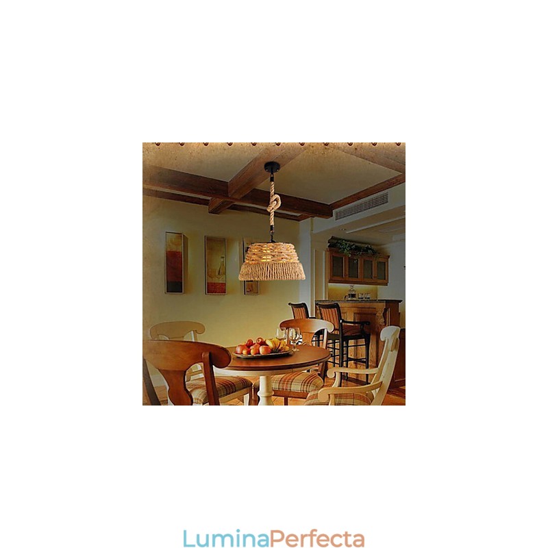 Loft Industrial Wind Creative Nordic Cânepă Funie Mese Candelabru Lampă