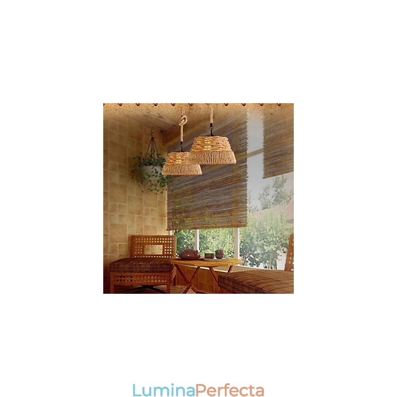 Loft Industrial Wind Creative Nordic Cânepă Funie Mese Candelabru Lampă