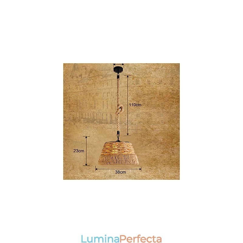 Loft Industrial Wind Creative Nordic Cânepă Funie Mese Candelabru Lampă