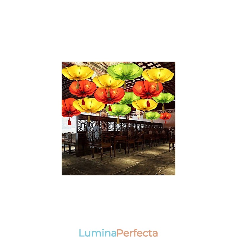 Artă din pânză Imitație romantică de lumina clasică Droplight Asia de Sud-Est Lotus Lantern Lamp Light