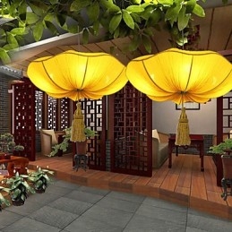 Artă din pânză Imitație romantică de lumina clasică Droplight Asia de Sud-Est Lotus Lantern Lamp Light