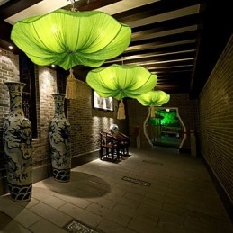 Artă din pânză Imitație romantică de lumina clasică Droplight Asia de Sud-Est Lotus Lantern Lamp Light