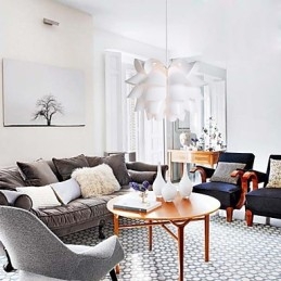 Contemporan și contractat The Nordic Idea White Lotus Droplight Lamp