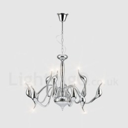 Candelabru modern Swan din metal cromat cu 12 lumini