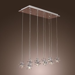 Lampă suspendată modernă, din metal cromat, din cristal