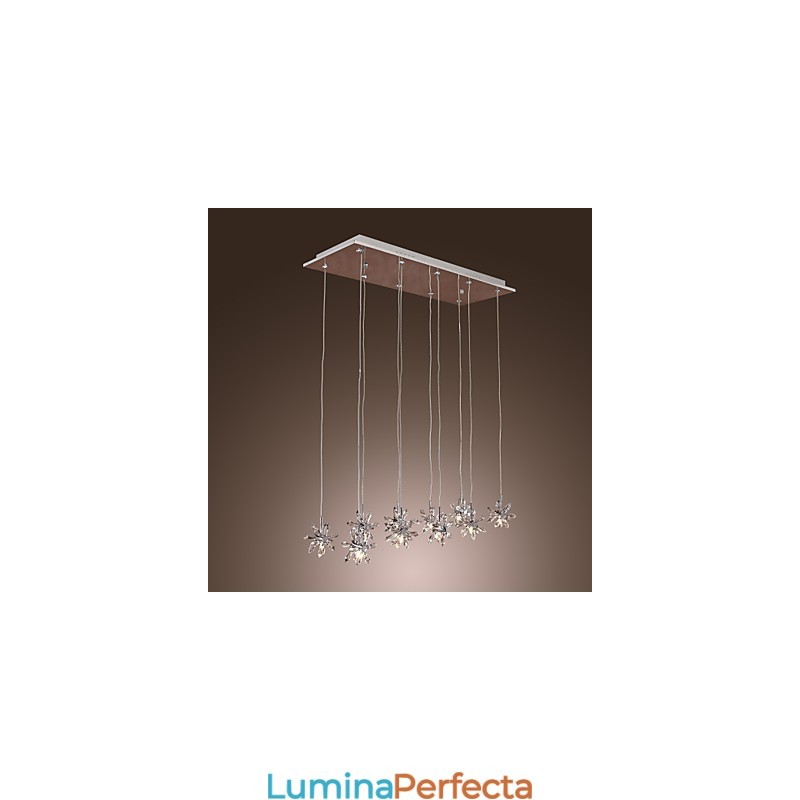 Lampă suspendată modernă, din metal cromat, din cristal