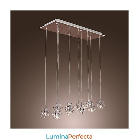 Lampă suspendată modernă, din metal cromat, din cristal