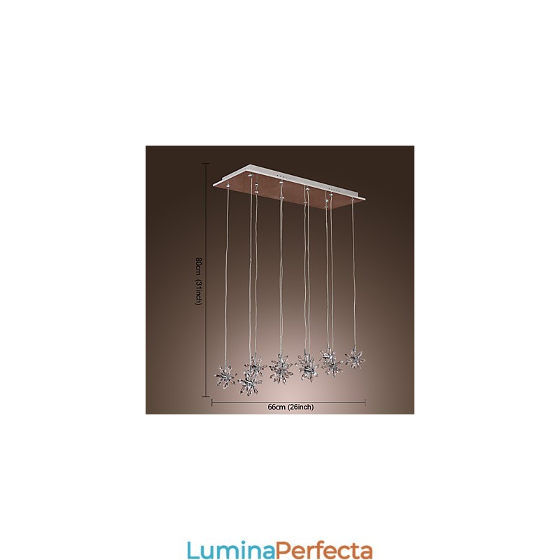 Lampă suspendată modernă, din metal cromat, din cristal