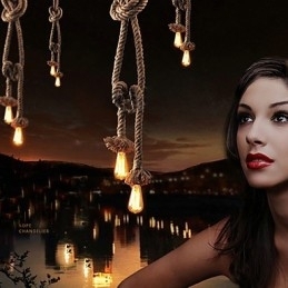 Candelabru creativ multifuncțional din frânghie de cânepă