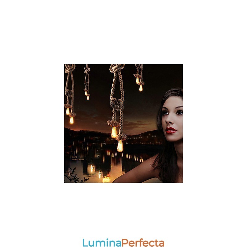 Candelabru creativ multifuncțional din frânghie de cânepă