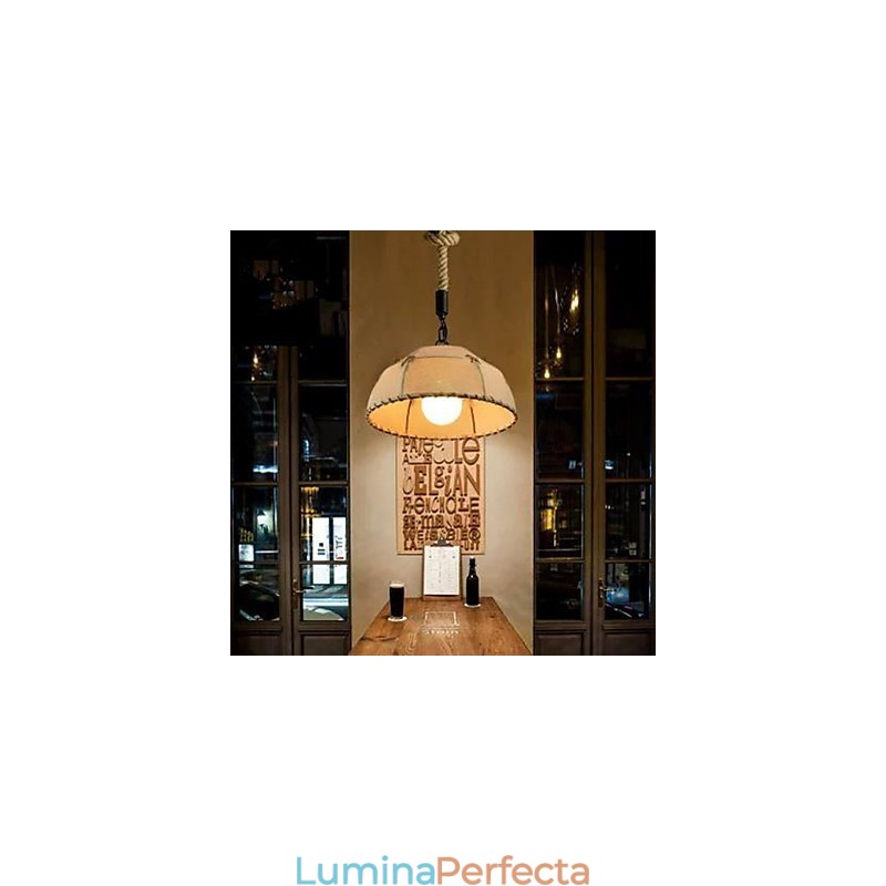 O scurtă candelabru din frânghie de cânepă semicerc Vogue Lights