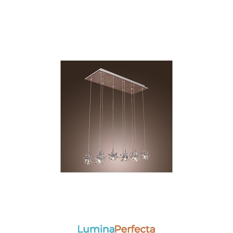 Lampă suspendată modernă, din metal cromat, din cristal