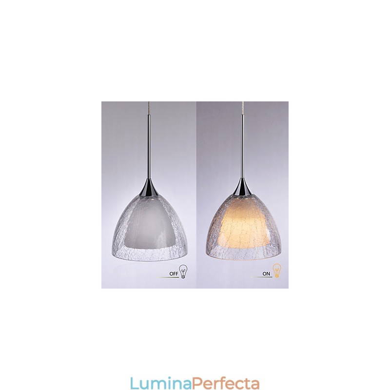 3 lumini suspendat cu două straturi insula de sticlă crack crom lustruit
