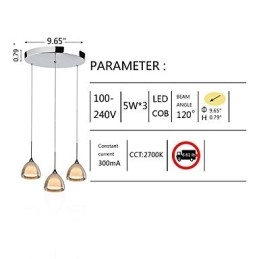3 lumini suspendat cu două straturi insula de sticlă crack crom lustruit