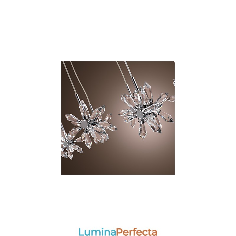 Lampă suspendată modernă, din metal cromat, din cristal