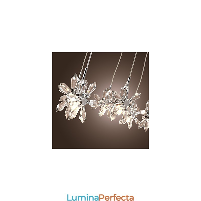 Lampă suspendată modernă, din metal cromat, din cristal