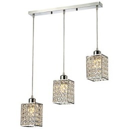 Lampă suspendată galvanizată, modernă, contemporană, din cristal