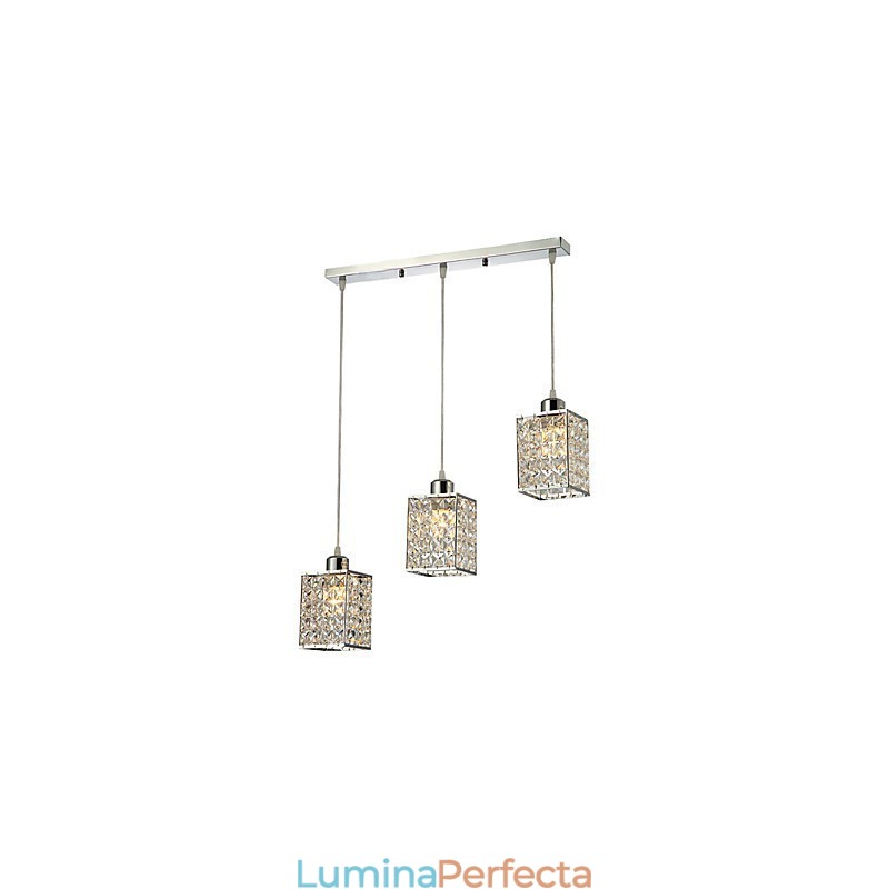 Lampă suspendată galvanizată, modernă, contemporană, din cristal