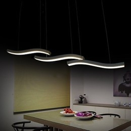 Lampă suspendată din acrilic, cu design ondulat, la modă