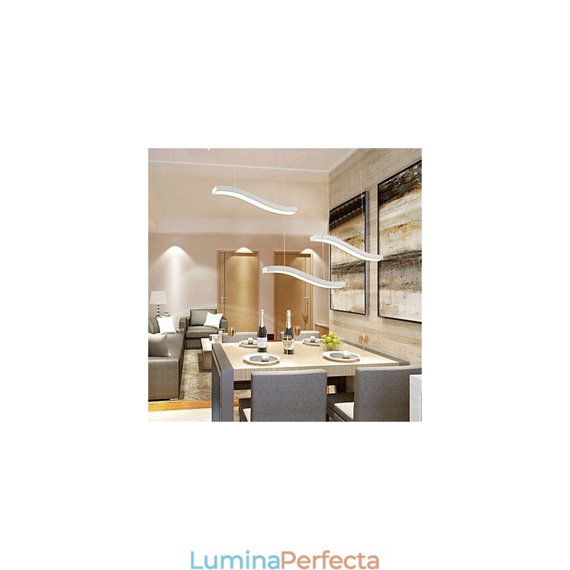 Lampă suspendată din acrilic, cu design ondulat, la modă