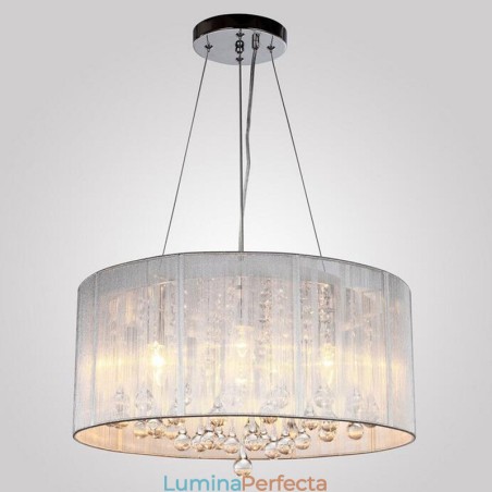 Candelabru tradițional din metal cromat din cristal Candelabru tradițional din metal cromat din cristal