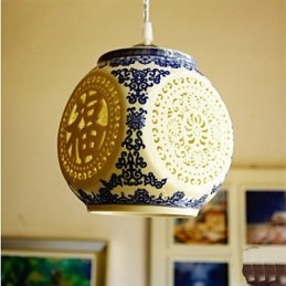 Lampă retro din ceramică Scări Albastru Candelabru cu un singur cap Creativ